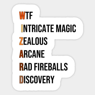 Wizard Mage Class RPG Roleplaying Dungeon Sorcerer Meme Gift Sticker